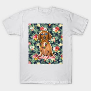 Dachshund Summer Funky Hawaiian, Hawaii Style, Dog Personalized Hawaiian T-Shirt